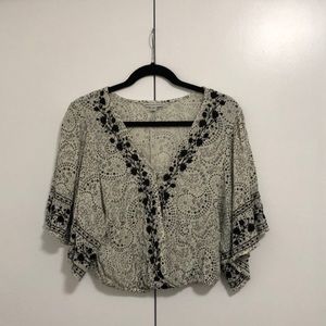 American Eagle cropped v-neck blouse